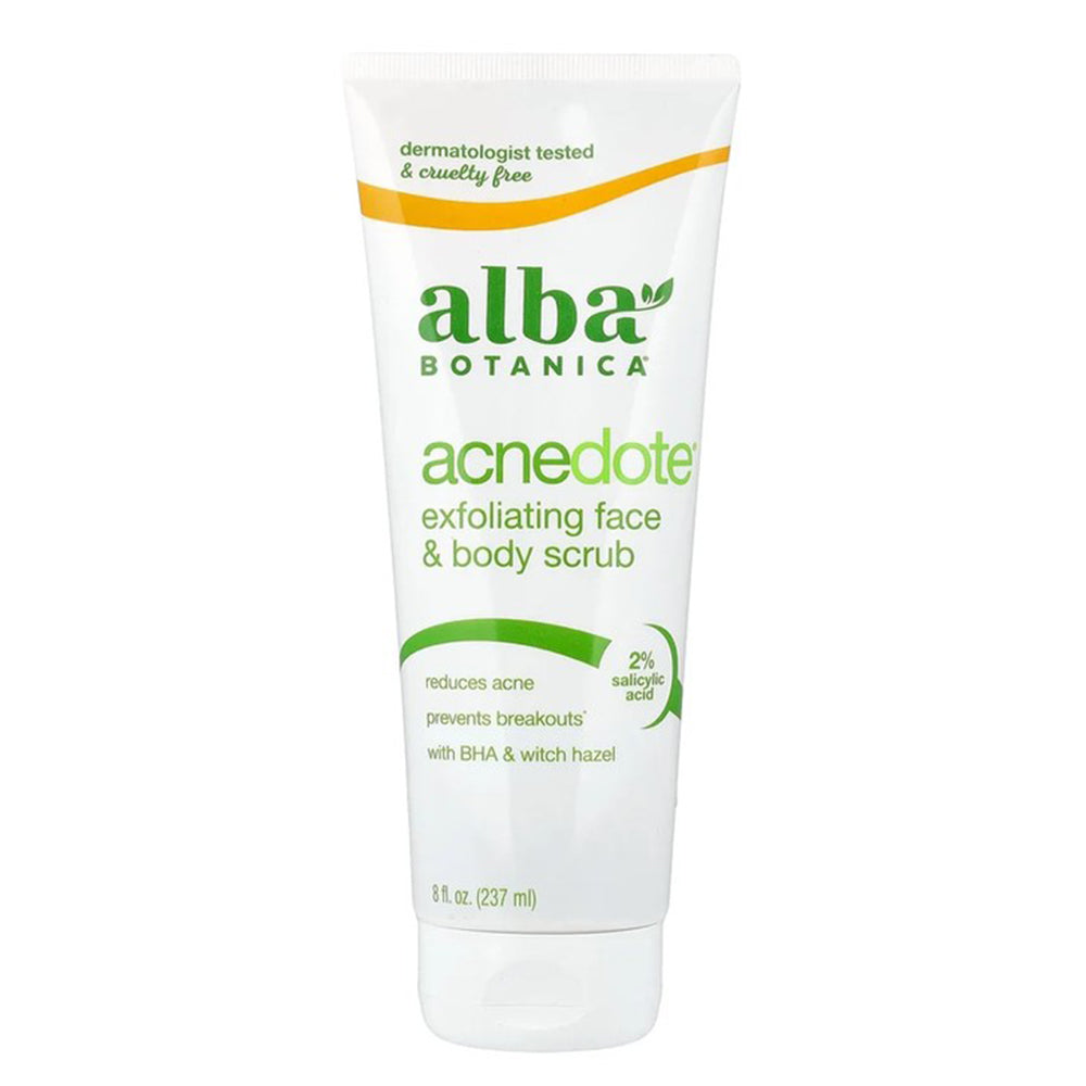 Alba Botanica Natural Acnedote Face And Body Scrub - 8 Oz